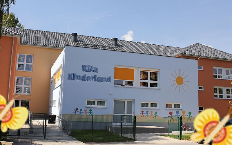 Außenansicht der Kita Kinderland, 2 Etagen